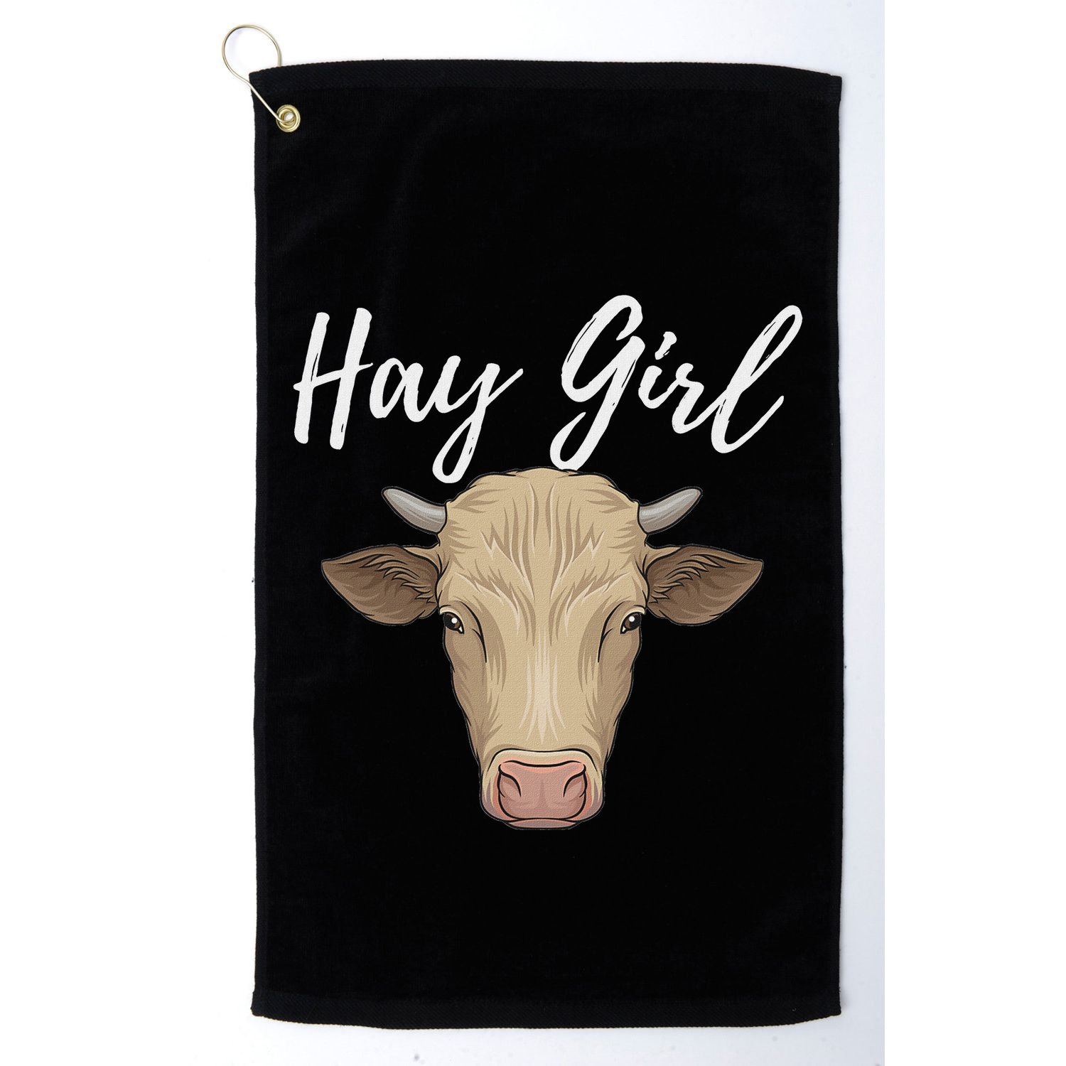 Hay Girl Funny Cow Lover Famer Cattle Ranch Farming Golf Towel