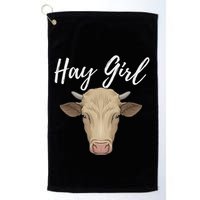 Hay Girl Funny Cow Lover Famer Cattle Ranch Farming Golf Towel