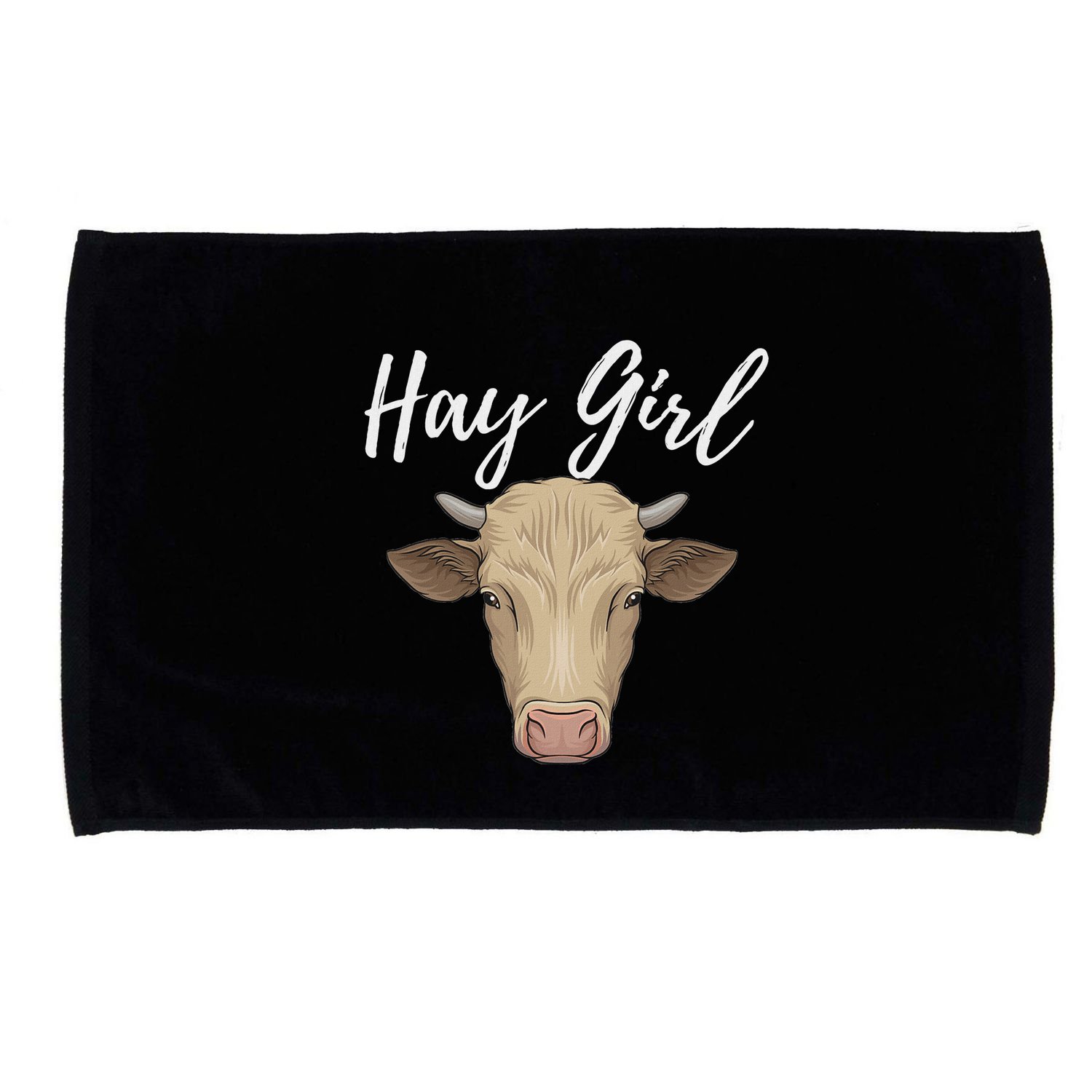 Hay Girl Funny Cow Lover Famer Cattle Ranch Farming Microfiber Hand Towel