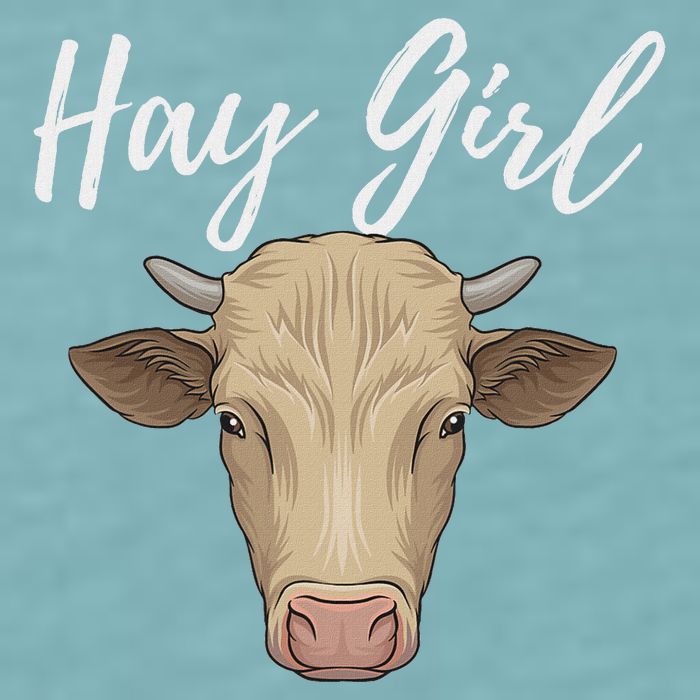 Hay Girl Funny Cow Lover Famer Cattle Ranch Farming Sueded Cloud Jersey T-Shirt