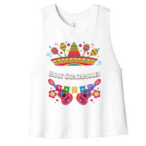 Holy Guacamole Funny Guac Humor Avocado Cinco De Mayo Gift Women's Racerback Cropped Tank