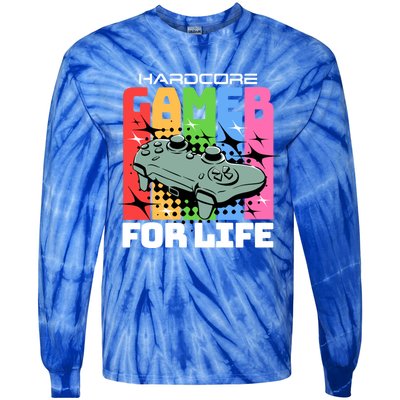 Hardcode Gamer For Life Funny Gaming Cool Gift Tie-Dye Long Sleeve Shirt