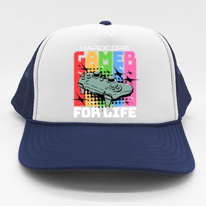 Hardcode Gamer For Life Funny Gaming Cool Gift Trucker Hat