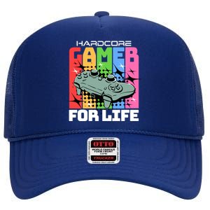 Hardcode Gamer For Life Funny Gaming Cool Gift High Crown Mesh Back Trucker Hat