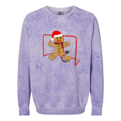 Hockey Goalie Funny Christmas Gift Gingerbread Goalie Meaningful Gift Colorblast Crewneck Sweatshirt