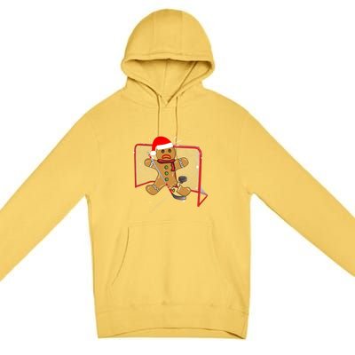 Hockey Goalie Funny Christmas Gift Gingerbread Goalie Meaningful Gift Premium Pullover Hoodie