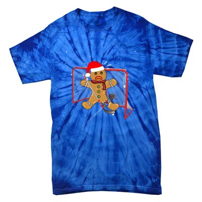 Hockey Goalie Funny Christmas Gift Gingerbread Goalie Meaningful Gift Tie-Dye T-Shirt