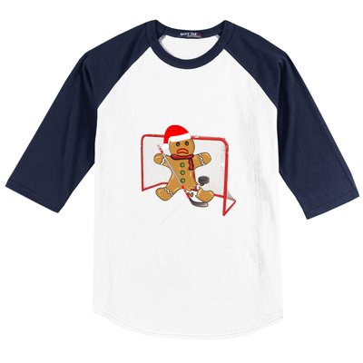 Hockey Goalie Funny Christmas Gift Gingerbread Goalie Meaningful Gift Baseball Sleeve Shirt