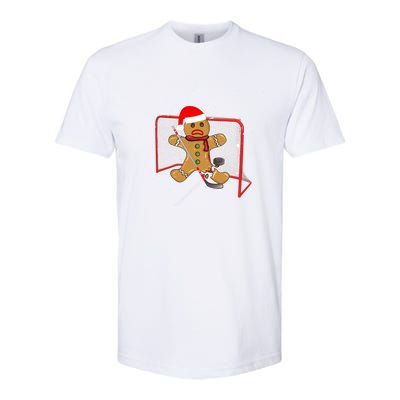 Hockey Goalie Funny Christmas Gift Gingerbread Goalie Meaningful Gift Softstyle CVC T-Shirt