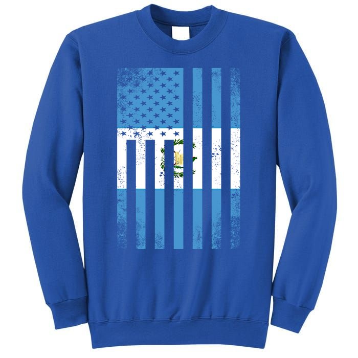 Half Guatemalan Flag Vintage American Inside Me Usa Gift Cute Gift Sweatshirt