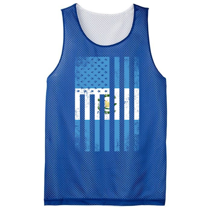 Half Guatemalan Flag Vintage American Inside Me Usa Gift Cute Gift Mesh Reversible Basketball Jersey Tank