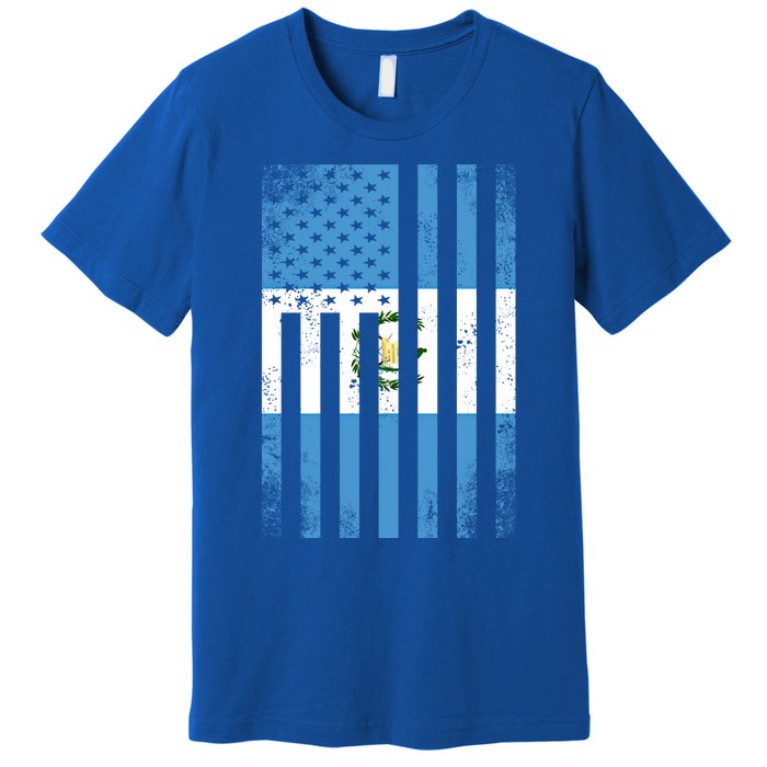 Half Guatemalan Flag Vintage American Inside Me Usa Gift Cute Gift Premium T-Shirt