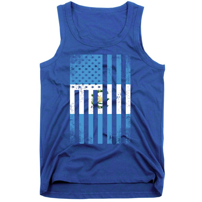 Half Guatemalan Flag Vintage American Inside Me Usa Gift Cute Gift Tank Top