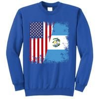 Half Guatemalan Flag Vintage Guatemala Usa Gift Cool Gift Sweatshirt