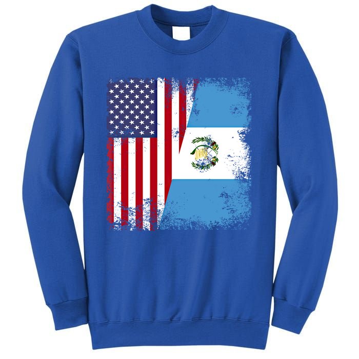 Half Guatemalan Flag Vintage Guatemala Usa Gift Cool Gift Sweatshirt