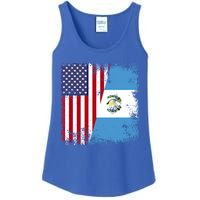 Half Guatemalan Flag Vintage Guatemala Usa Gift Cool Gift Ladies Essential Tank