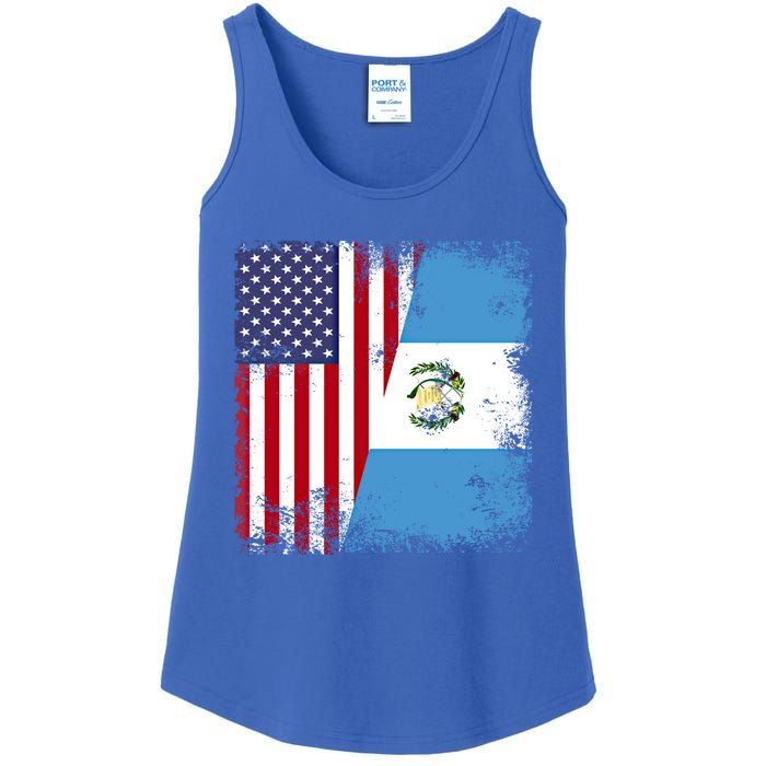 Half Guatemalan Flag Vintage Guatemala Usa Gift Cool Gift Ladies Essential Tank