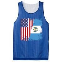 Half Guatemalan Flag Vintage Guatemala Usa Gift Cool Gift Mesh Reversible Basketball Jersey Tank