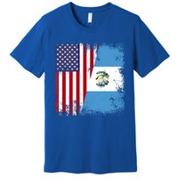 Half Guatemalan Flag Vintage Guatemala Usa Gift Cool Gift Premium T-Shirt