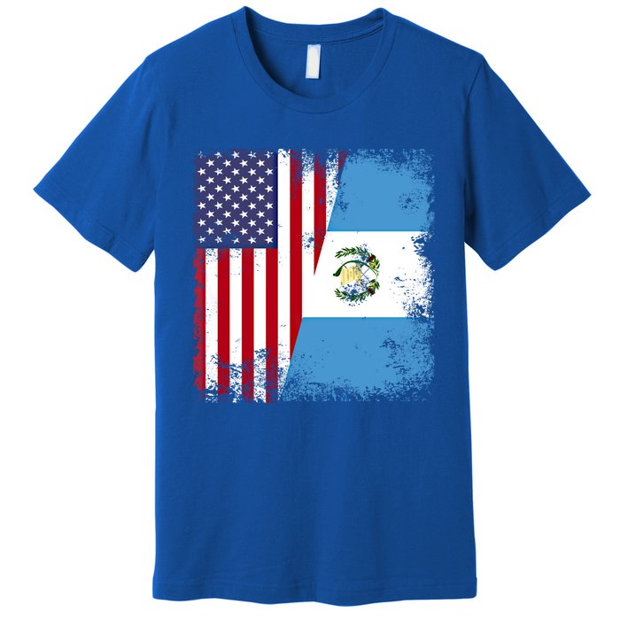 Half Guatemalan Flag Vintage Guatemala Usa Gift Cool Gift Premium T-Shirt