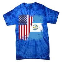 Half Guatemalan Flag Vintage Guatemala Usa Gift Cool Gift Tie-Dye T-Shirt