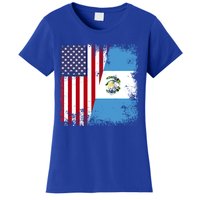 Half Guatemalan Flag Vintage Guatemala Usa Gift Cool Gift Women's T-Shirt