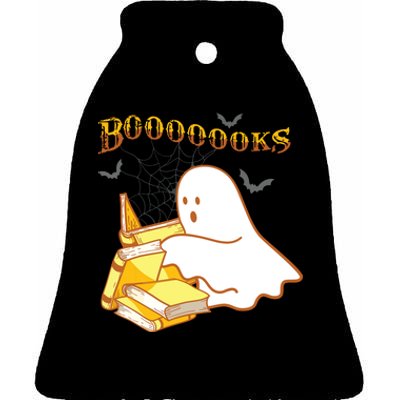 Halloween Gift For Teachers Librarian Funny Ghost Boooooks Ceramic Bell Ornament