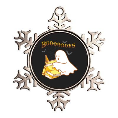 Halloween Gift For Teachers Librarian Funny Ghost Boooooks Metallic Star Ornament