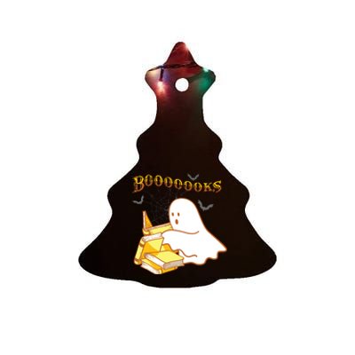 Halloween Gift For Teachers Librarian Funny Ghost Boooooks Ceramic Tree Ornament