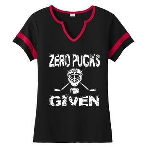 Hockey Goalie Funny Quote Wht Zero Pucks Given Goalie Gift Ladies Halftime Notch Neck Tee