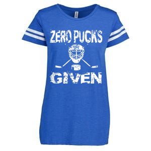 Hockey Goalie Funny Quote Wht Zero Pucks Given Goalie Gift Enza Ladies Jersey Football T-Shirt