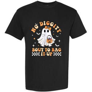 Halloween Ghost Funny No Diggity Bout To Bag It Up Spooky Garment-Dyed Heavyweight T-Shirt