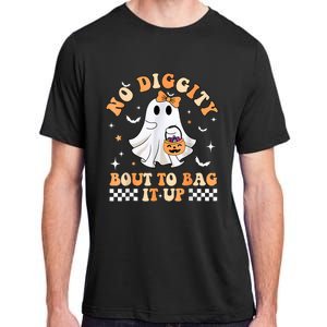 Halloween Ghost Funny No Diggity Bout To Bag It Up Spooky Adult ChromaSoft Performance T-Shirt