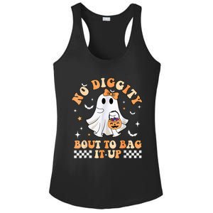 Halloween Ghost Funny No Diggity Bout To Bag It Up Spooky Ladies PosiCharge Competitor Racerback Tank