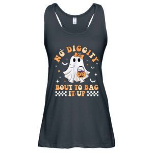 Halloween Ghost Funny No Diggity Bout To Bag It Up Spooky Ladies Essential Flowy Tank