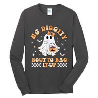 Halloween Ghost Funny No Diggity Bout To Bag It Up Spooky Tall Long Sleeve T-Shirt