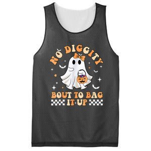 Halloween Ghost Funny No Diggity Bout To Bag It Up Spooky Mesh Reversible Basketball Jersey Tank