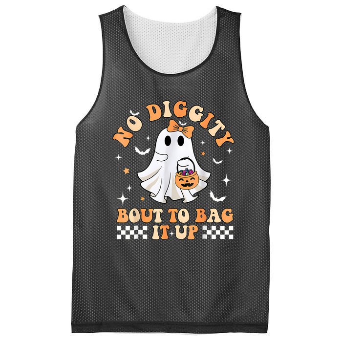 Halloween Ghost Funny No Diggity Bout To Bag It Up Spooky Mesh Reversible Basketball Jersey Tank