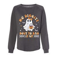 Halloween Ghost Funny No Diggity Bout To Bag It Up Spooky Womens California Wash Sweatshirt