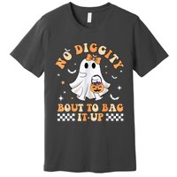 Halloween Ghost Funny No Diggity Bout To Bag It Up Spooky Premium T-Shirt