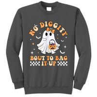 Halloween Ghost Funny No Diggity Bout To Bag It Up Spooky Tall Sweatshirt