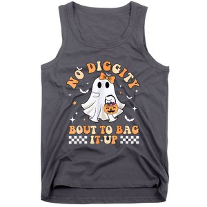 Halloween Ghost Funny No Diggity Bout To Bag It Up Spooky Tank Top