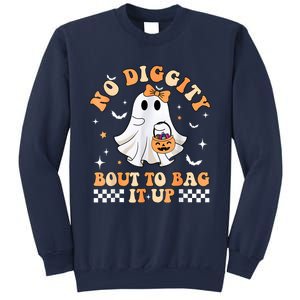 Halloween Ghost Funny No Diggity Bout To Bag It Up Spooky Sweatshirt