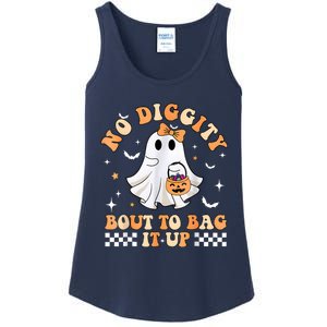 Halloween Ghost Funny No Diggity Bout To Bag It Up Spooky Ladies Essential Tank