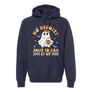 Halloween Ghost Funny No Diggity Bout To Bag It Up Spooky Premium Hoodie