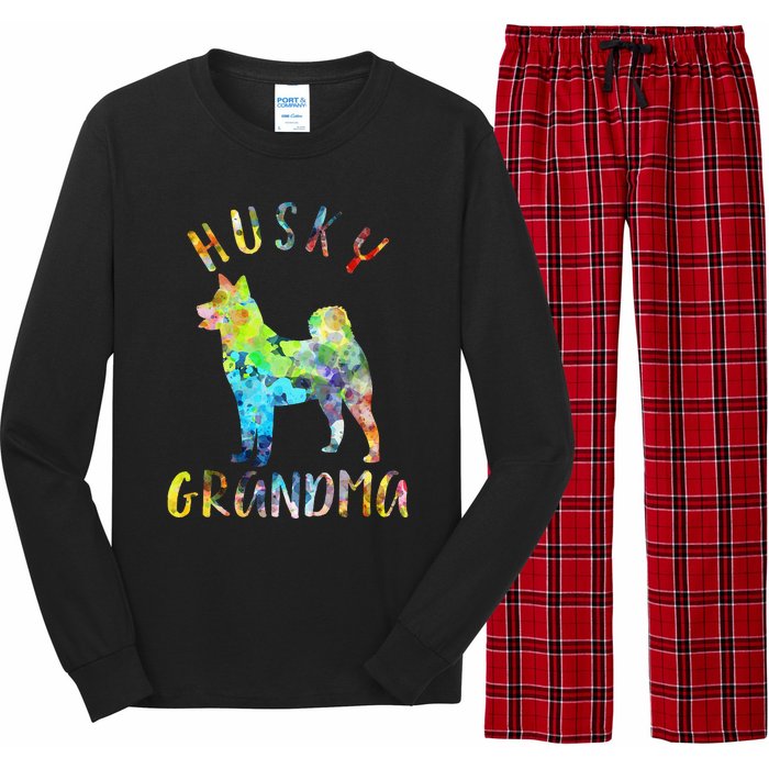 Husky Grandma Funny Siberian Husky Owner Long Sleeve Pajama Set