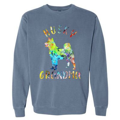 Husky Grandma Funny Siberian Husky Owner Garment-Dyed Sweatshirt