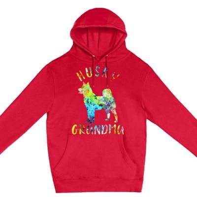 Husky Grandma Funny Siberian Husky Owner Premium Pullover Hoodie