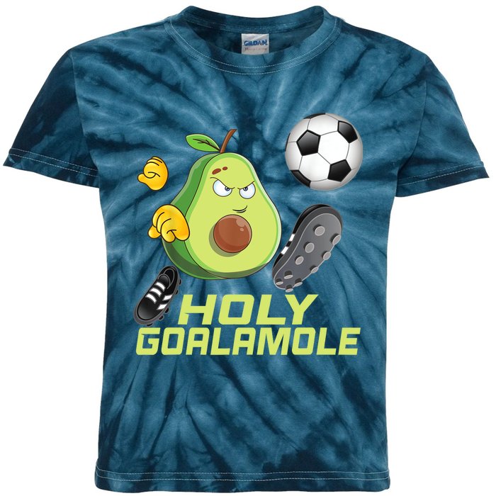 Holy Goalamole | Funny Soccer Avocado Kids Tie-Dye T-Shirt