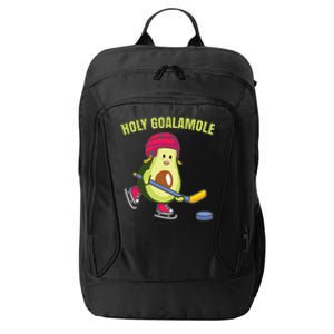 Holy Goalamole Funny Ice Hockey Avocado Player City Backpack